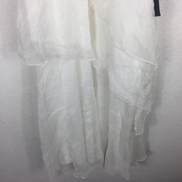 NWT Lulus Radiant in Ruffles White Ruffled Lace Cold Shoulder Maxi Dress XS - Picture 11 of 16